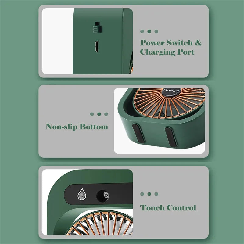 Mini Climatiseur Portable USB - Rafraîchisseur d'Air 3-en-1